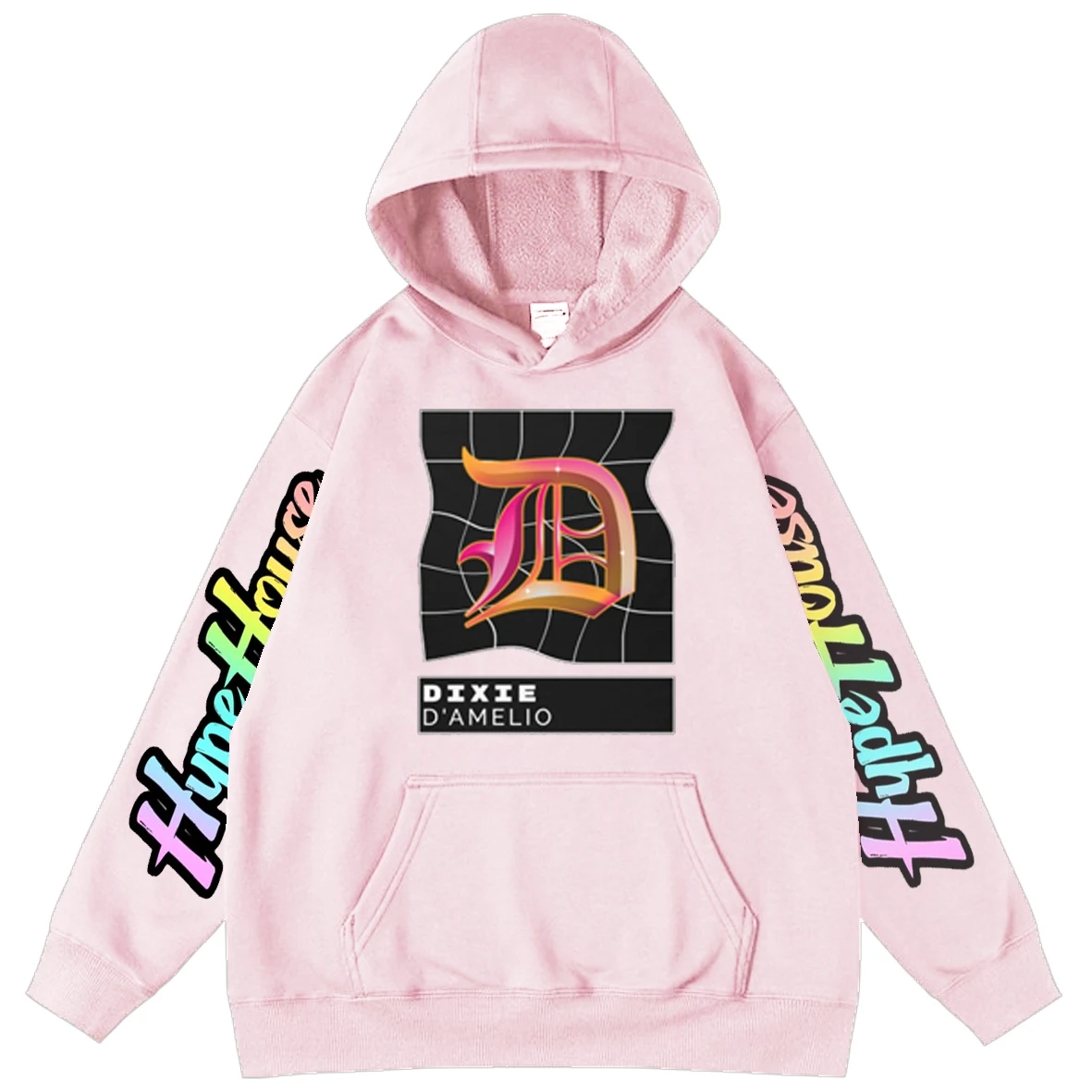 

Hype House Hoodies Cuff Print Pullover Children's Hoodie Sweatshirt Charli D'Amelio Cool Print Oversized Hooded Streetwear Tops