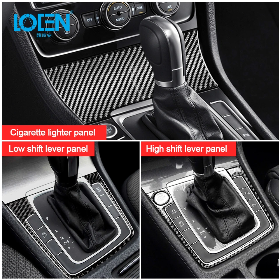 

For Volkswagen For Golf Carbon Fiber Gear Decorative Stickers Decor Covers Strip 2015-2019 Car Accessaries Car Styling