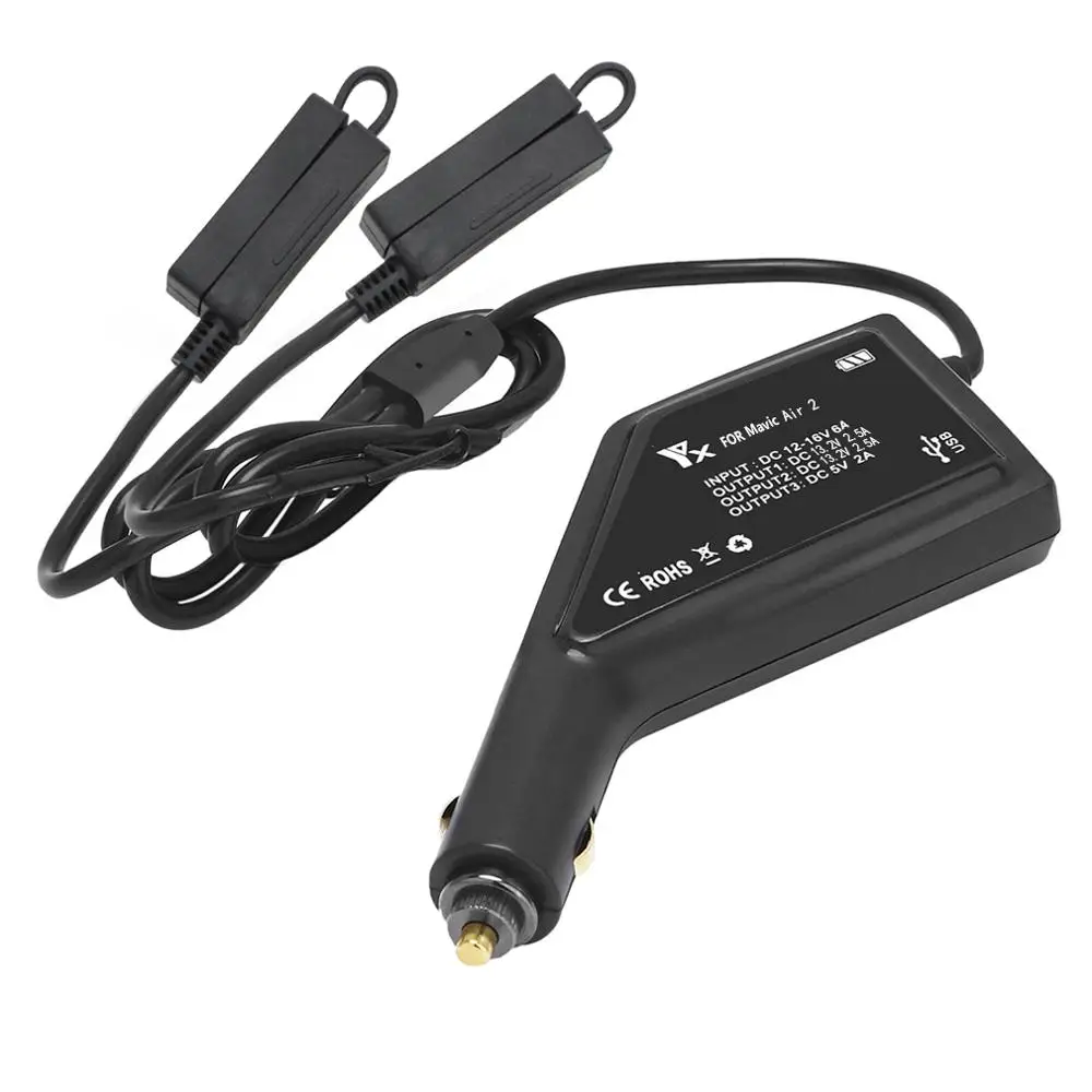 3 in 1 car charger mavic air 2s car charger battery charging usb port remote control charge for dji mavic air 2 charger hub free global shipping