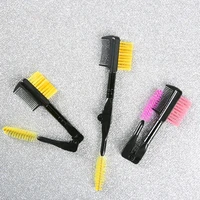 professional dual purpose portable double head eyelash curl makeup brush eyebrow comb cosmetic tools