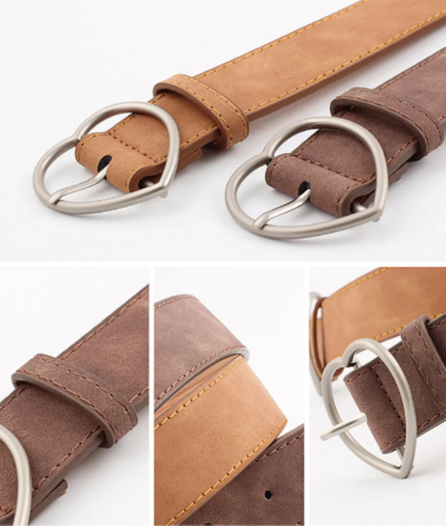 Ремень из искусственной кожи с пряжкой в форме сердца|Мужские ремни| |