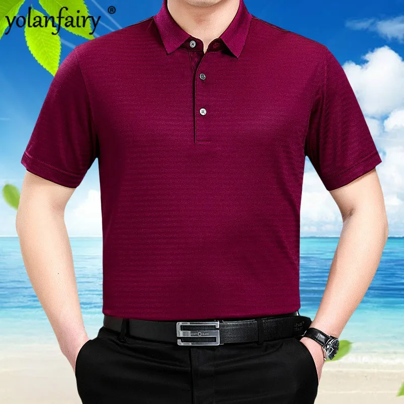 Летняя футболка Мужская из натурального 100% шелка мужская одежда 2020 Повседневная