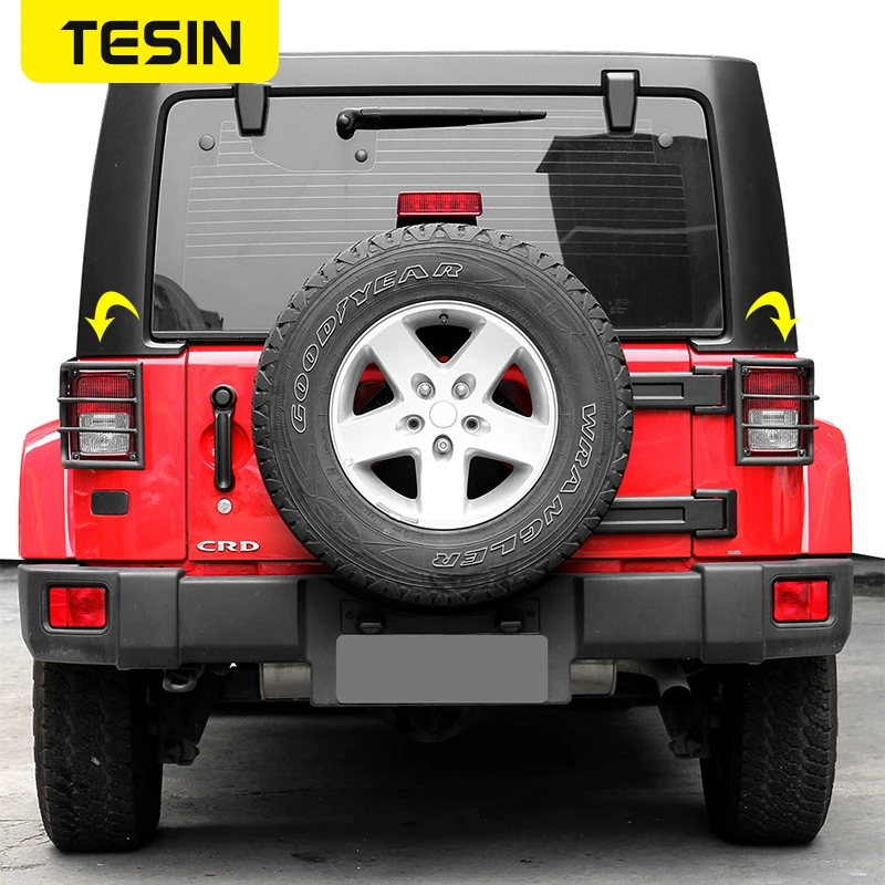 Защитная светильник шка для заднего фонаря TESIN металлическая Jeep Wrangler JK 2007 + черные