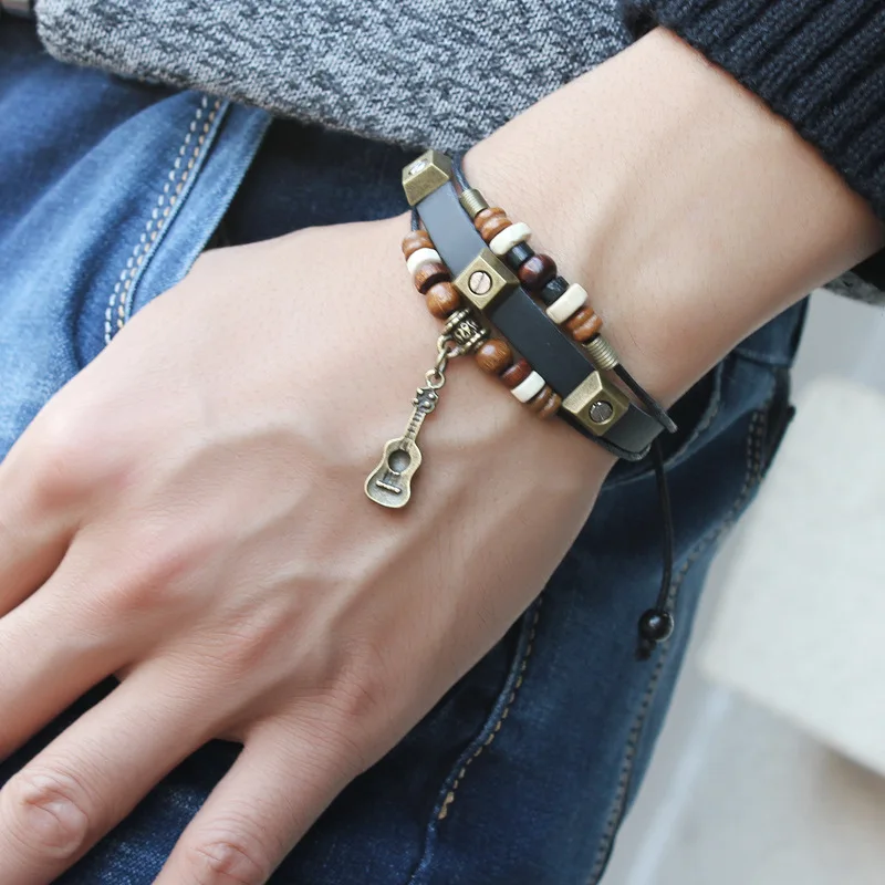 Модные бусы из натуральной кожи подвески для мужчин и женщин ювелирные изделия