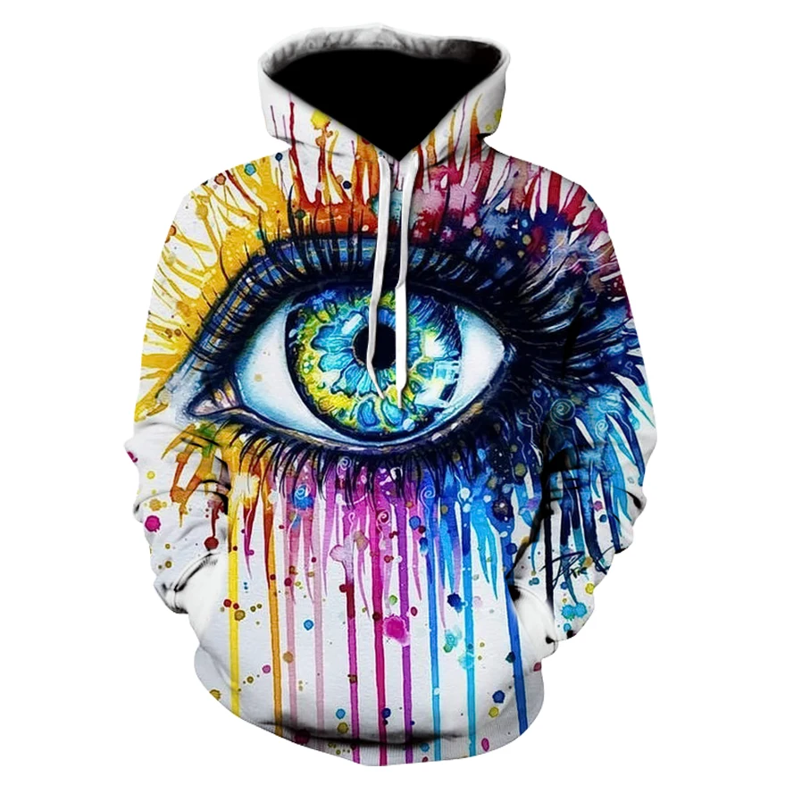 

Rainbow eye By Pixie cold art Autumn/Winter Sweatshirts Men Hoodies 3d Printing Pullover Funny Tracksuits Streetwear Hoody