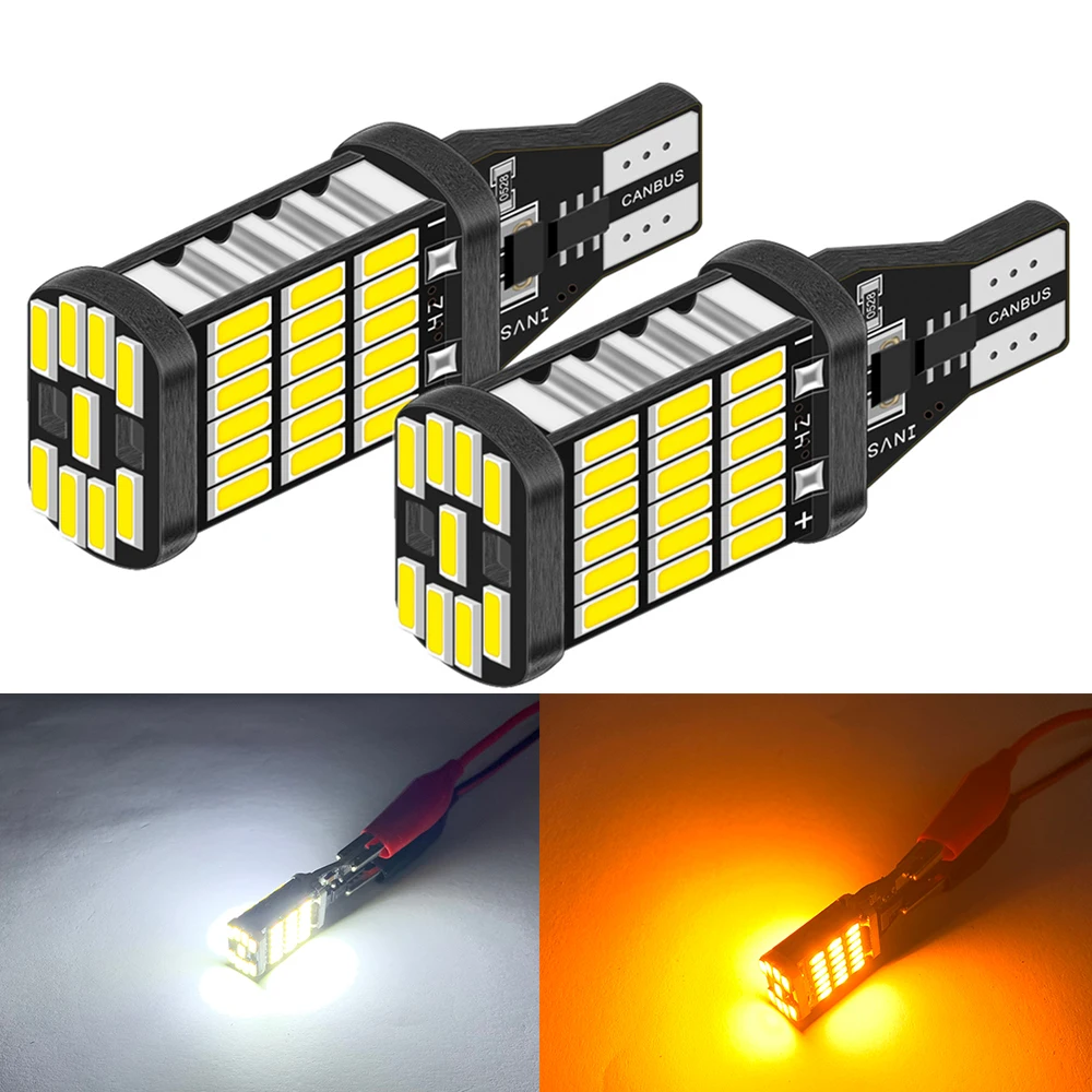 2 шт. 900Lm T15 W16W Светодиодный лампочки Canbus 920 912 4014SMD Белый Красный 12V светодиодный