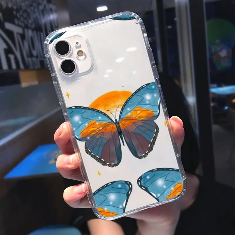 

Bling Glitter Butterfly Phone Case Transparent for Clear iPhone 11 12 mini pro 8 7 6 6S XS MAX Plus X 5S SE 2020 XR