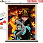 Алмазная 5D картина сделай сам, Аниме Картина огненной силы, мозаика, полная Алмазная вышивка с рамкой, Набор для вышивки крестиком, украшение для дома