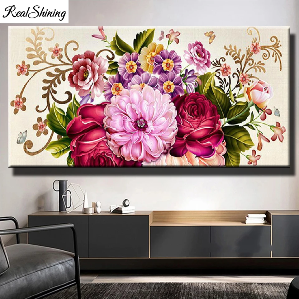 

Алмазная живопись «сделай сам», картина с цветущими цветами, 5d полностью квадратная, круглая, вышивка крестиком, мозаика, украшение для дома...