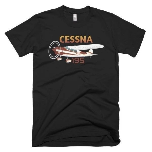 

Gift T Shirt Cessna 195 Airplane Short Sleeve Men'S T-Shirt