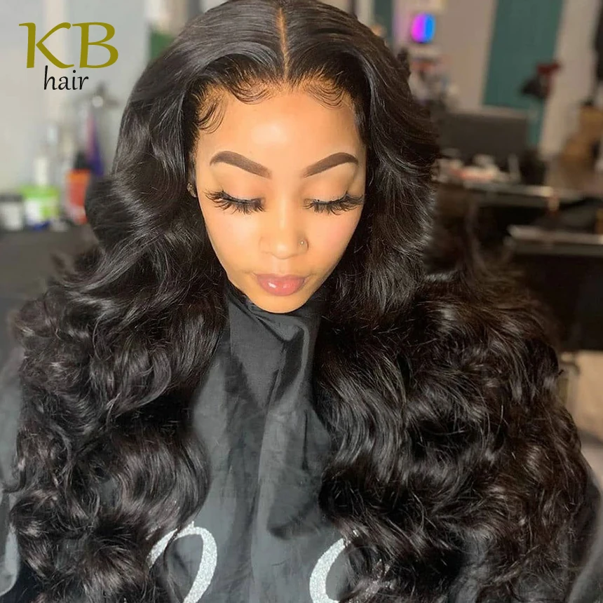 Бразильские волнистые волосы Шёлковые подкладки парик Синтетические на кружеве