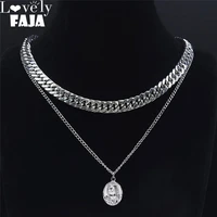 blessed virgin mary stainless%c2%a0steel chains necklaces silver color necklace women jewelry collar acero inoxidable nxs03