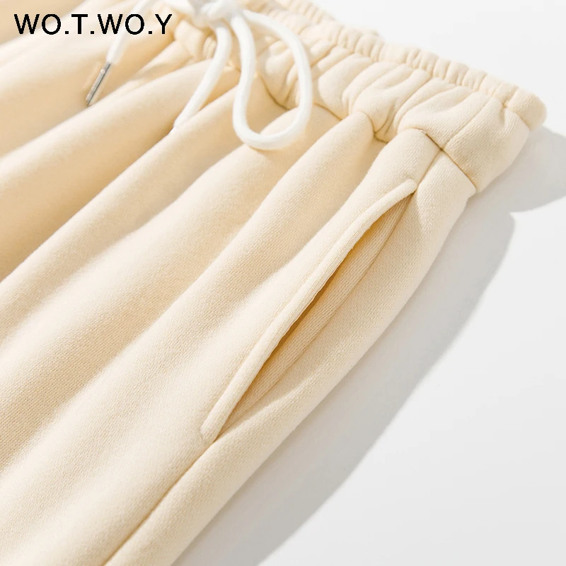 Брюки и топ WOTWOY флисовые для Женский комплект 2 шт. спортивный костюм укороченный