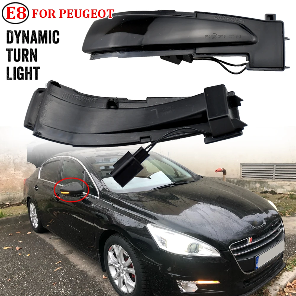 Для Peugeot 508 для Citroen DS5 C4 2010-2016 6325J4 6325J5, боковой зеркальный индикатор, ретранслятор, лампа, фотоэлемент, динамический сигнал поворота
