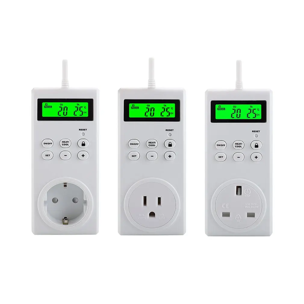 

Hot Wireless programmable WIFI electric heat thermostat EU plug Cooling socket Backlight LCD Display Temperature Controller