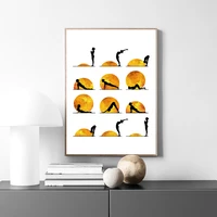 abstract yoga chart sun sport posters wall art canvas painting nordic posters and prints wall pictures for living home decor