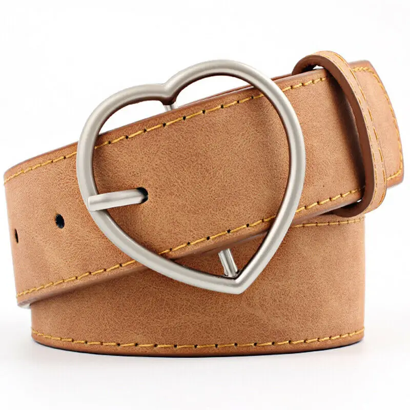 

Ladies Womens Love Heart Buckle Belt Dress Waistband Durable Jeans Waist Strap