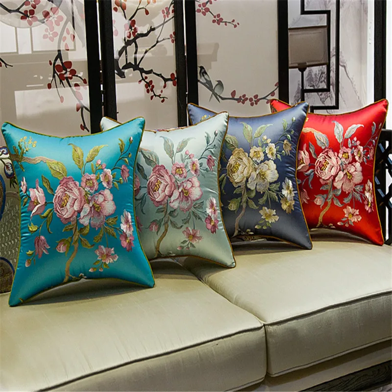 free shipping classical chinese style flowers throw Pillow with inner 45x45cm embroidery cushion pillow chair decorative | Дом и сад