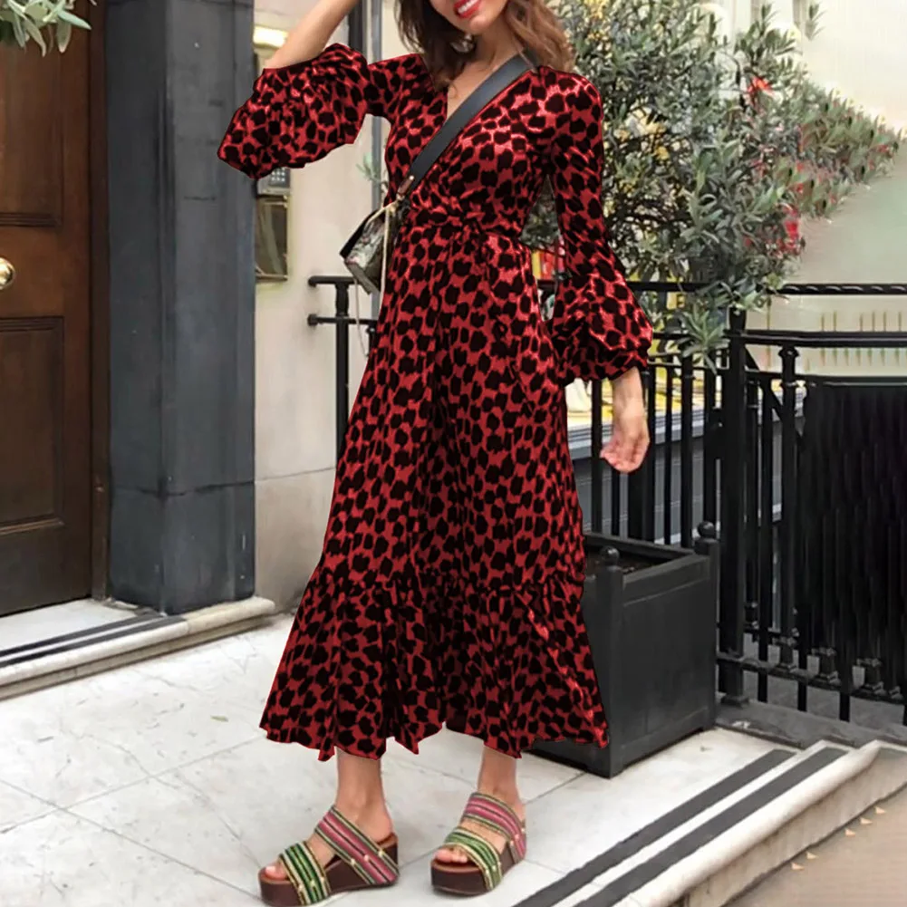 Размера плюс новая мода женские сексуальные платья с v образным вырезом и