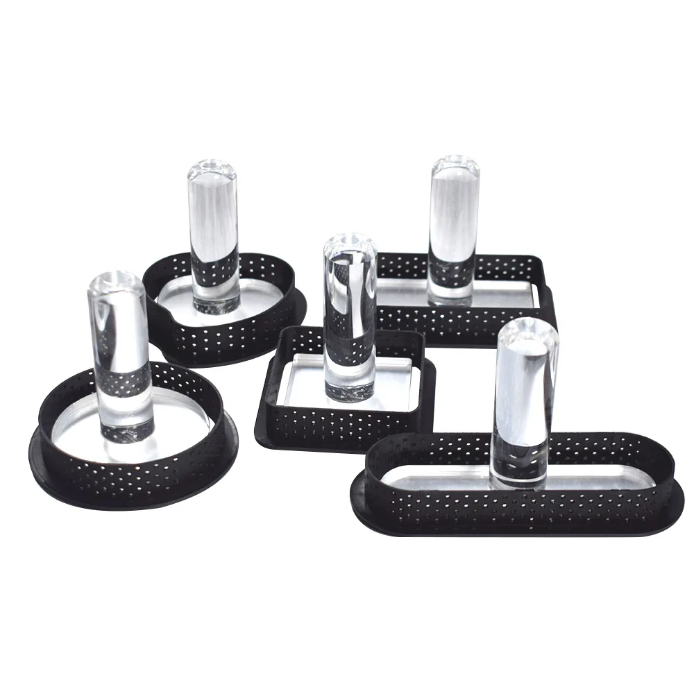 

6PCS DIY Tart Ring Mold Cake Tools French Dessert Bakeware Cutter Round Shape Decorating Tool Perforated Mousse Circle