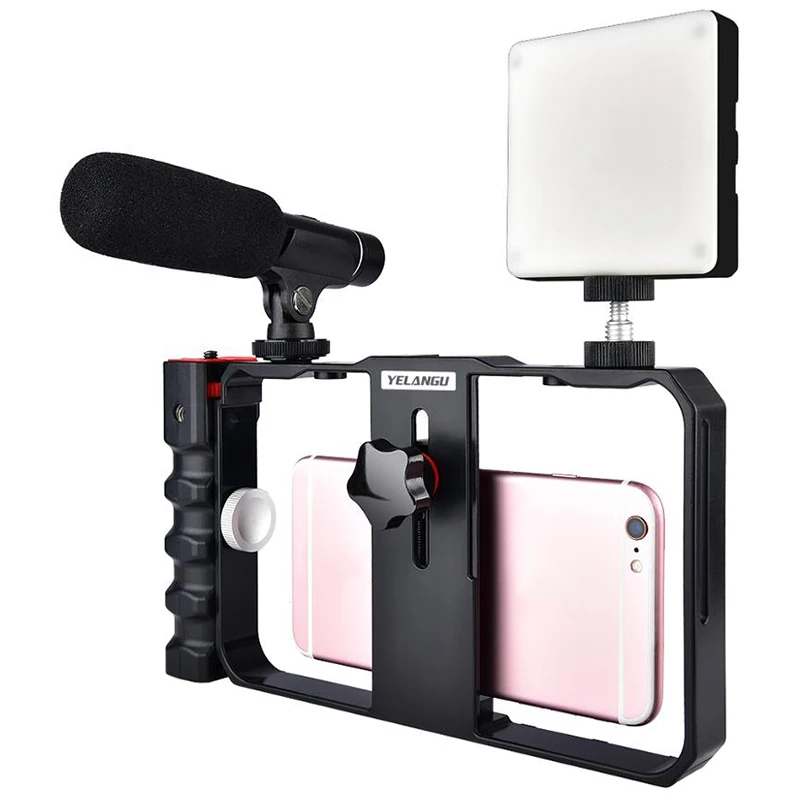 yelangu pro smartphone video rig filmmaking case phone video stabilizer grip mount for iphone xs max xr x 8 plus samsung huawei free global shipping