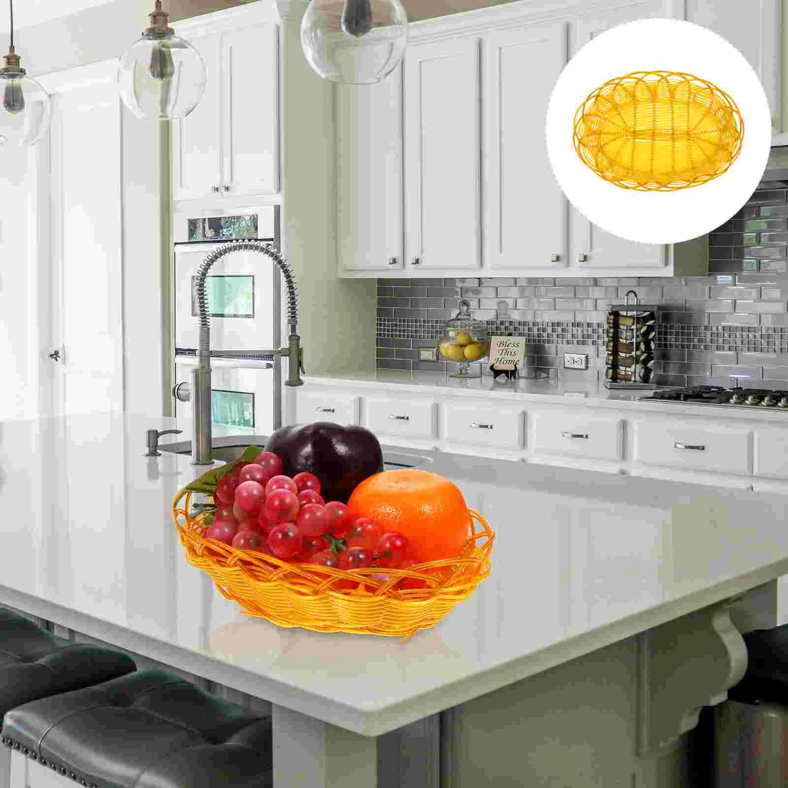 

5pcs Versatile Baskets Practical Bread Baskets Simple Style Household Baskets
