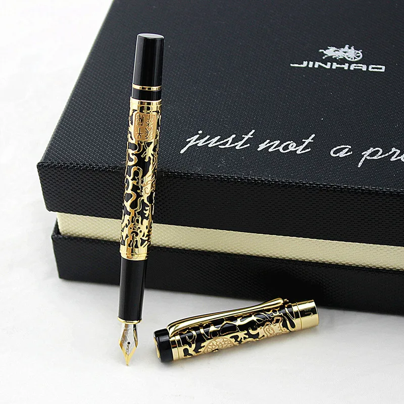 Высококачественная чернильная ручка JINHAO 5000 с тиснением черного и Золотого