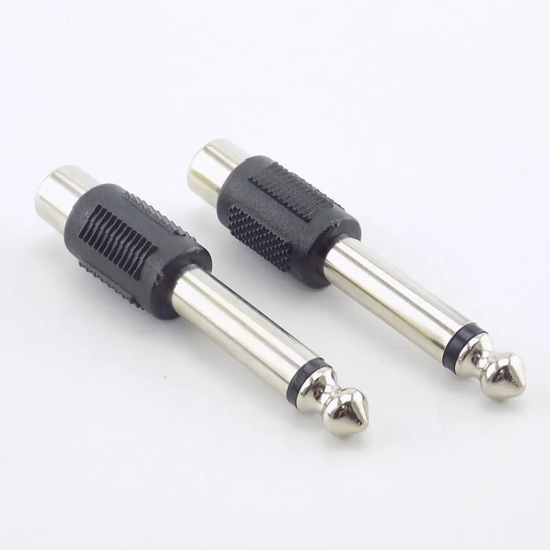 4pcs RCA/AV Female Jack to 6.35mm Male Plug RCA Audio Adapters Connectors Plugs for DIY FM Microphone W17 | Электроника