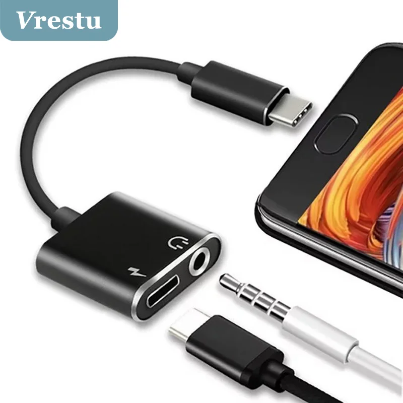 

New 2 in1 Metal USB C to Jack 3.5 Type C Cable Adapter for Huawei P40 30 Pro Xiaomi 10 Charge Typec 3.5mm AUX Earphone Converter