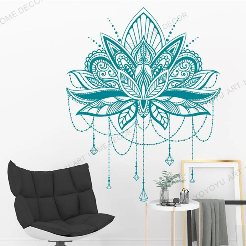 Наклейка на стены Мандала стикер лотоса подарок для сестры лучший друг
