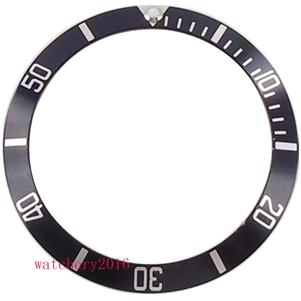 38mm Watch Bezel Black Blue Red Coffee Aluminum Alloy Bezel Insert Fit 40mm SUB Parnis Men's Watch