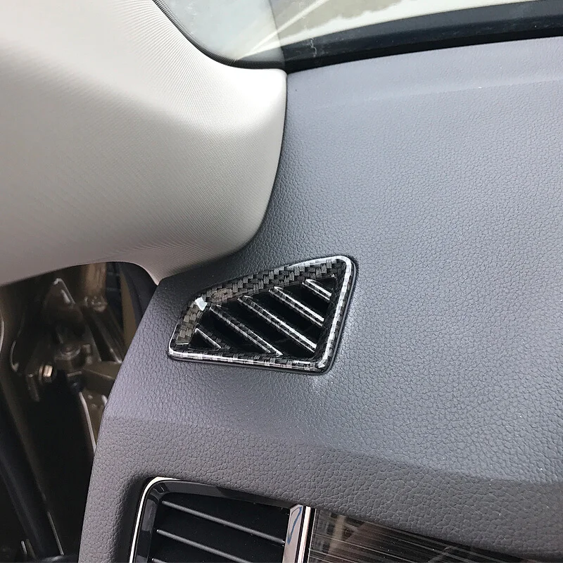 

Fit For Skoda Kodiaq 2017 2018 ABS Carbon fibre Car front Small air outlet Decoration Cover Trim car styling accessories 2pcs