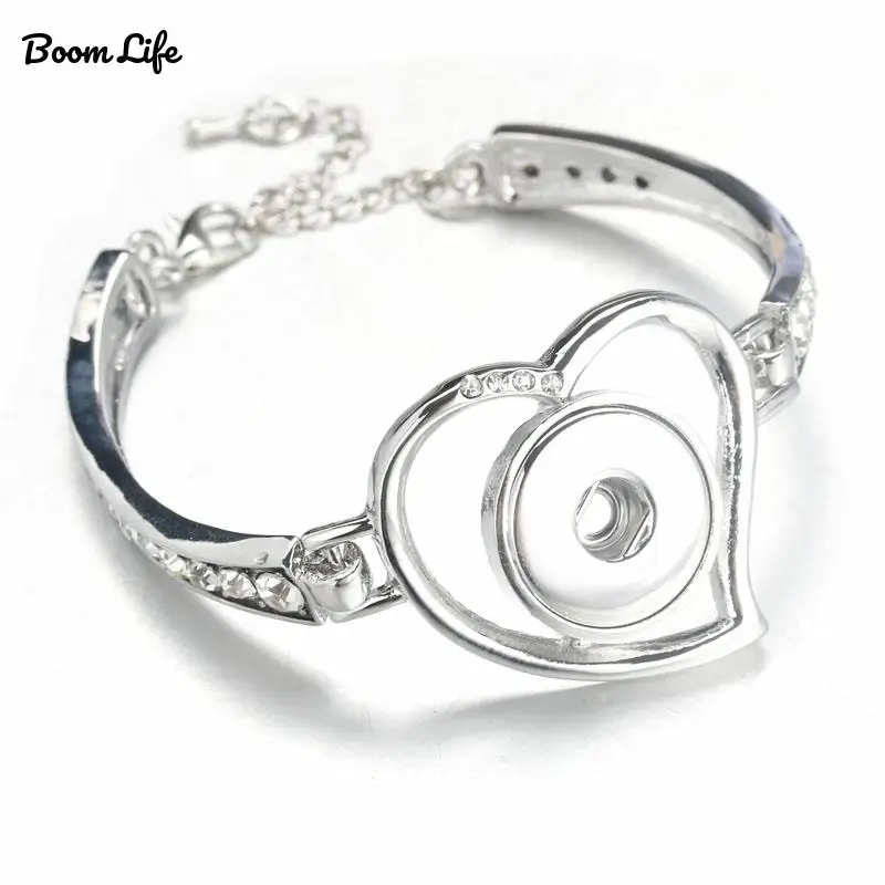 Новый браслет с кнопками и кристаллами 18 мм ювелирные изделия для мужчин женщин