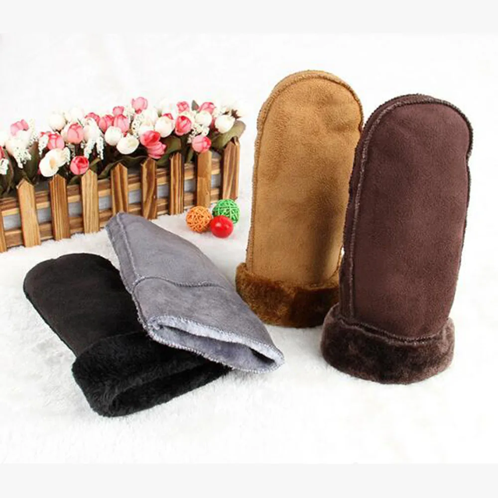 

Новые Теплые варежки из натуральной овчины, перчатки с меховой отделкой, кожаные зимние мягкие перчатки с флисовой подкладкой, меховые мато...