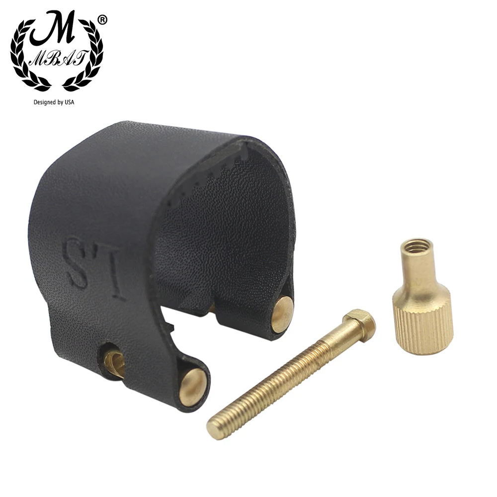 M MBAT Alto Soprano Tenor Saxophone Mouthpiece Ligature And Cap Sax Leather Buckle Clamp\Clip Woodwind Instrument Accessories