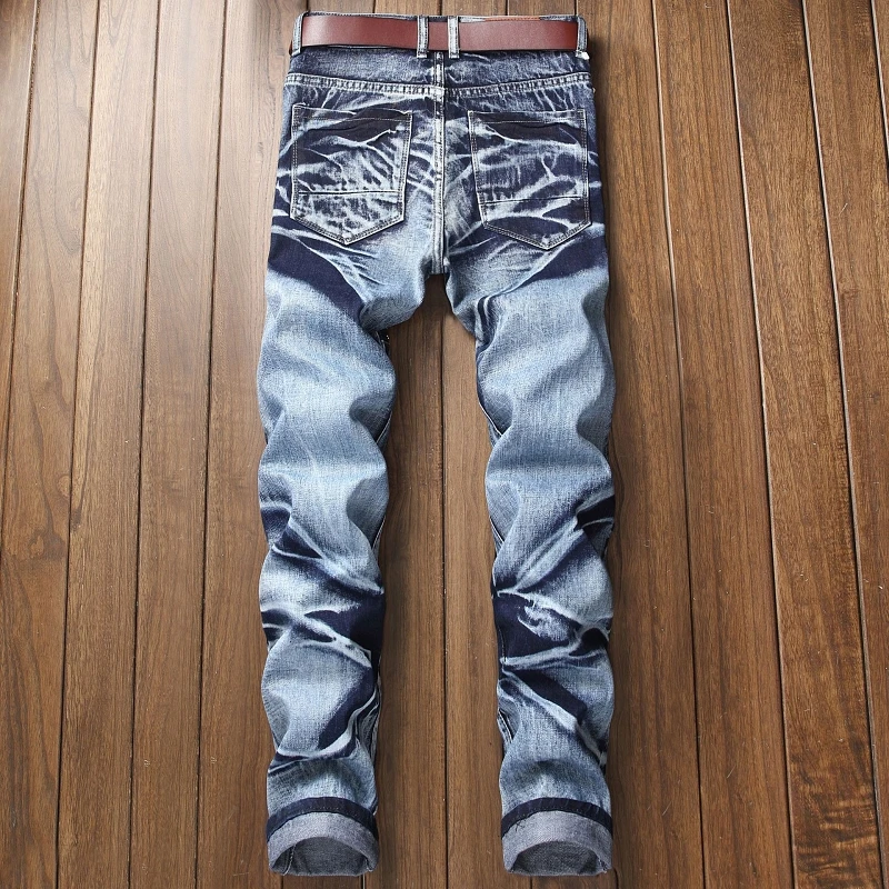 2019 Новые Большие размеры s прямые локомотив складывается старые мужские джинсы