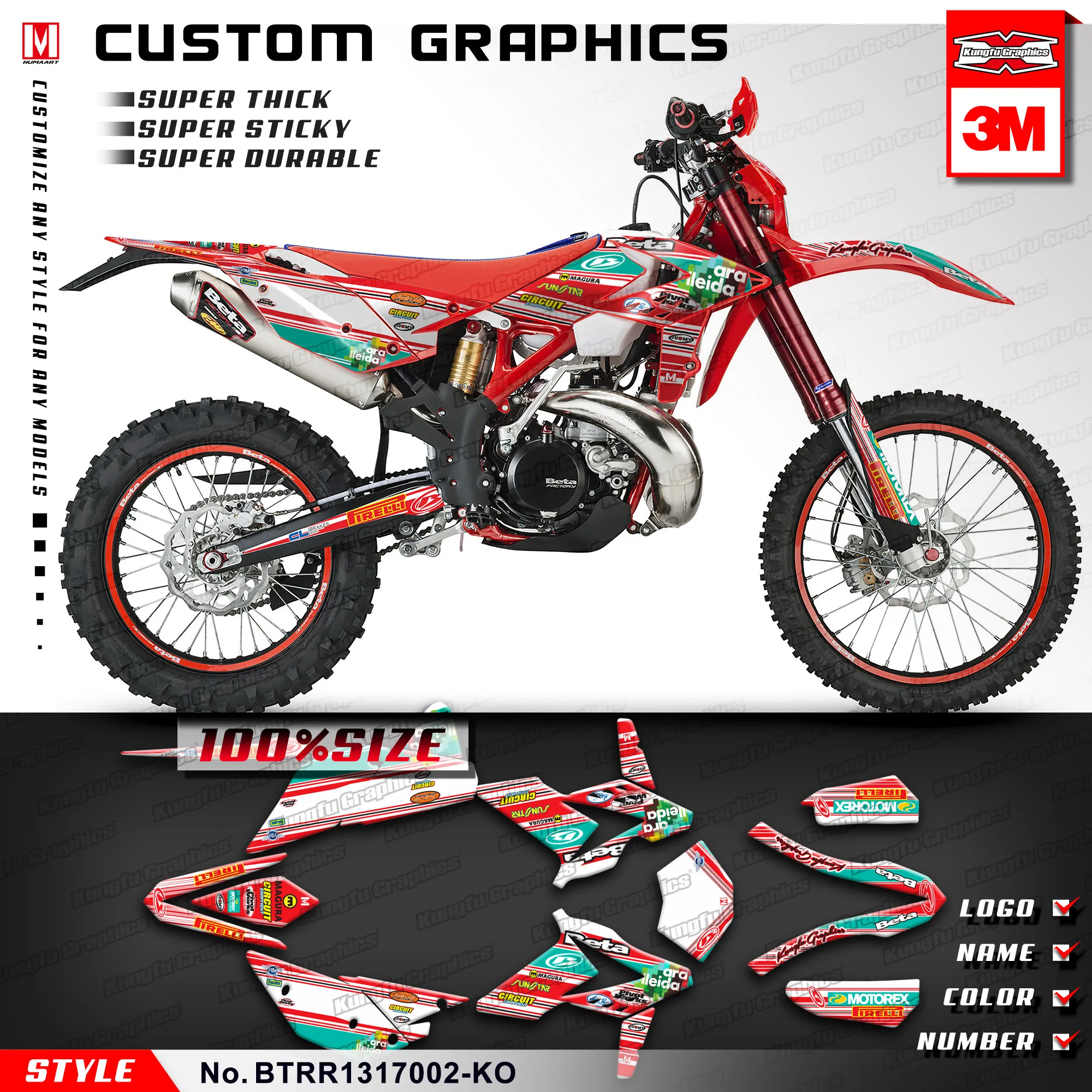 Наклейка KUNGFU GRAPHICS для велосипеда-грязи наклейка MX Beta 250 300 350 390 430 480 RR 2013 2014 2015 2016 2017