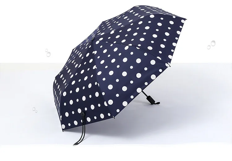 Navy Blue Складной зонт, 3 раза, зонт от солнца, Обесцвечивающий зонтик, зонт от солнца, черная резинка, Ультрафиолетовый Зонт - Цвет: Navy Blue