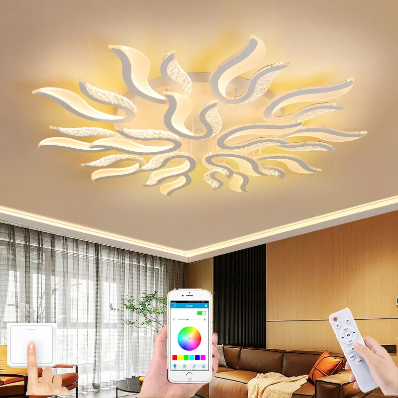 

2021 new Nordic chandelier modern living room bedroom dining room smart APP control LED ceiling light