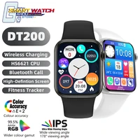 smart watch dt200 iwo 13 pro serie 7 for men smartwatch wireless charging bluetooth call fitness tracker batter than dt100 w26