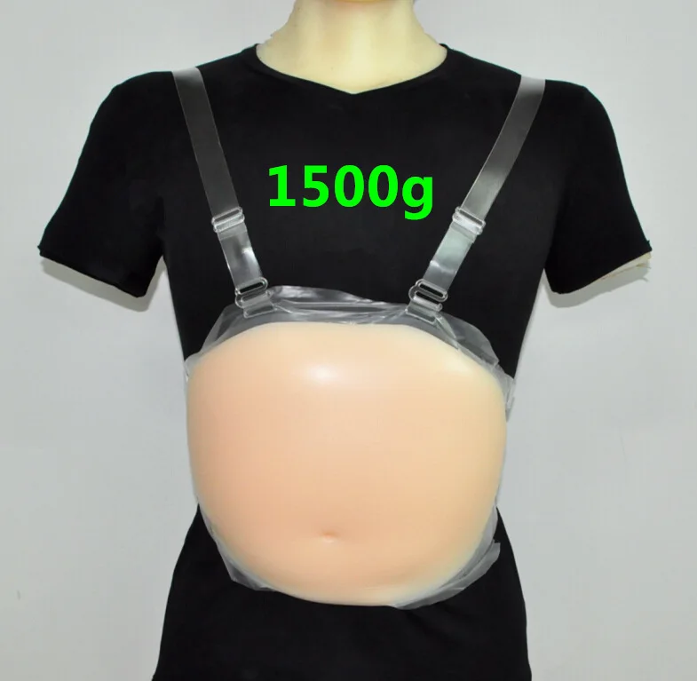 1500g Silicone Fake Belly Flesh Color Disguise for Three or Four Months Fake Pregnancy Reverse String Performance Props