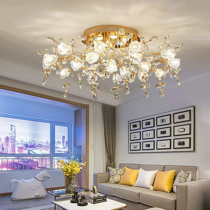 

Современный хрустальный потолочный светильник, s светодиодный светильник для коридора, потолочная лампа для гостиной, кухни, золотого цвет...