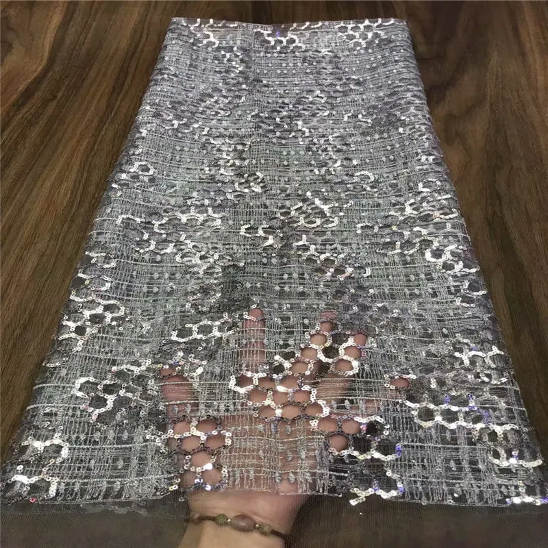 

Red African Sequins Lace Fabric 2021 High Quality Lace French Mesh Lace Fabric Sewing Nigerian Lace Fabrics For Dress