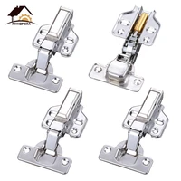 myhomera 4pcs cabinet hinge 304 stainless steel hydraulic furniture door hinges copper core cupboard damper buffer soft close