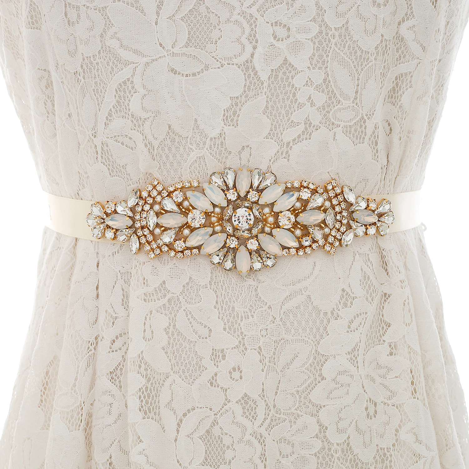 

Thin Opals Wedding Belt Rhinestone Wedding Sash Crystal Bridal Belt For Bridal Accessories J182G