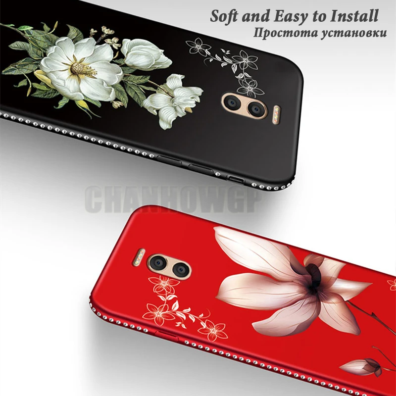 3D Relief Floral Case for Meizu M6 Note M6Note Glitter Diamond Soft Cover Funda For MEIZU M5 M5S Back Coque Capa | Мобильные