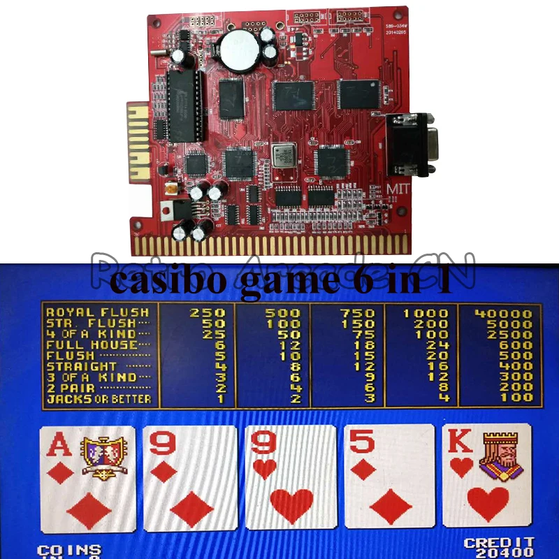 

6X 6 in 1 Casino Slot Red Motherboard PCB Board 60-95% Poker Super Spy 2 Faery Land 2 Multi Juego