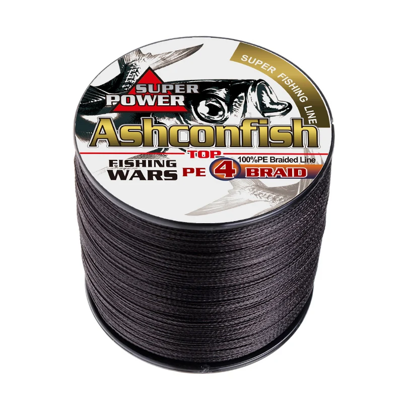 Супер прочная плетеная леска 1000 м 100% полиэтиленовое волокно черные 4 нити 6 100LB