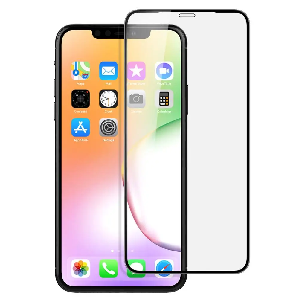Закаленное стекло для iPhone 11 Pro Max защита экрана + объектив камеры мягкая защитная