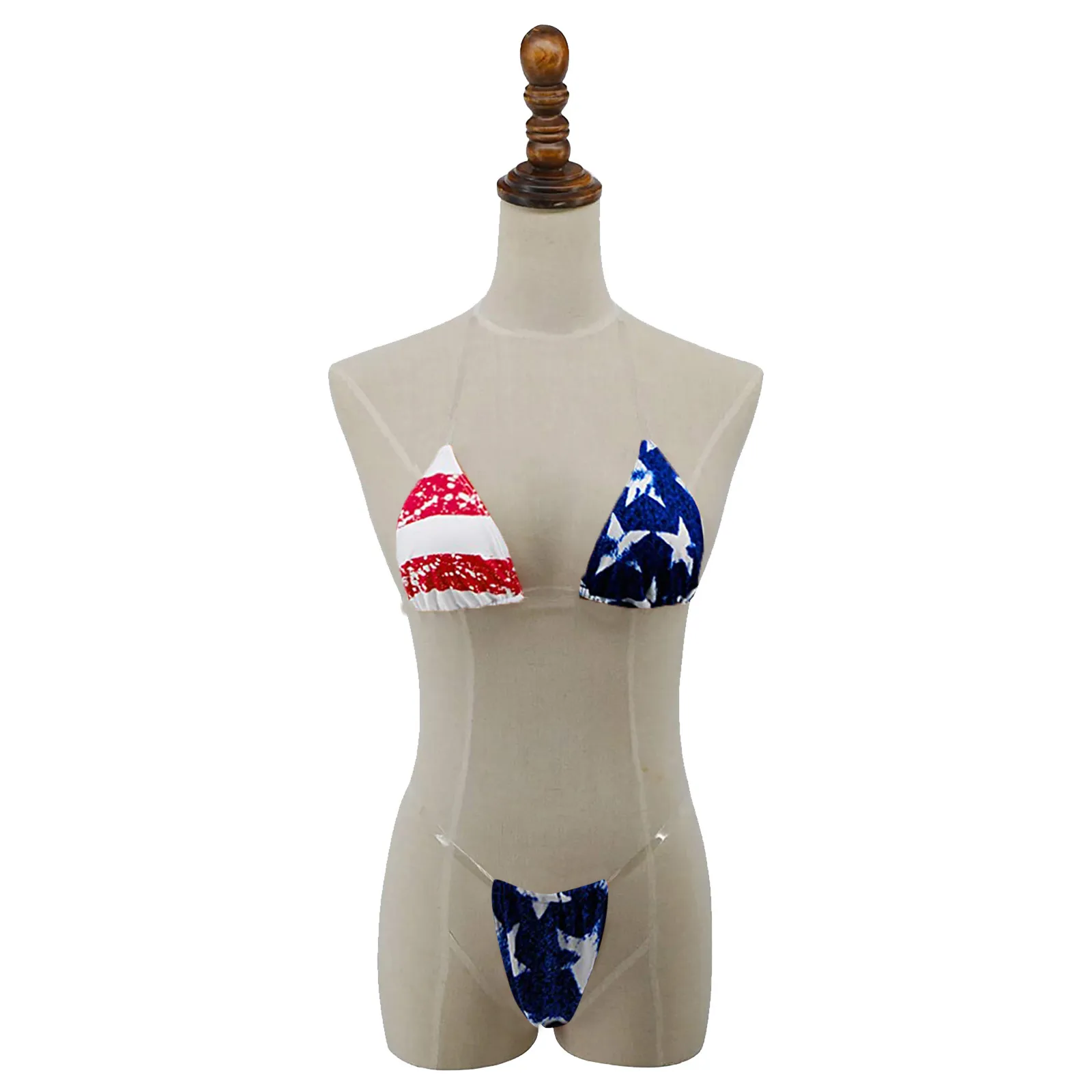 Модное микро бикини для женщин пикантный комплект с высоким вырезом и принтом